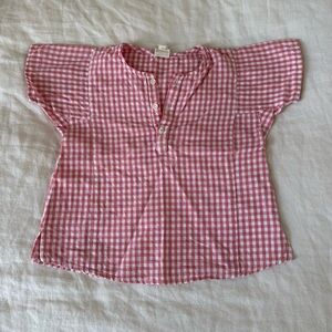 Bonton Girls Pink Gingham Shirt